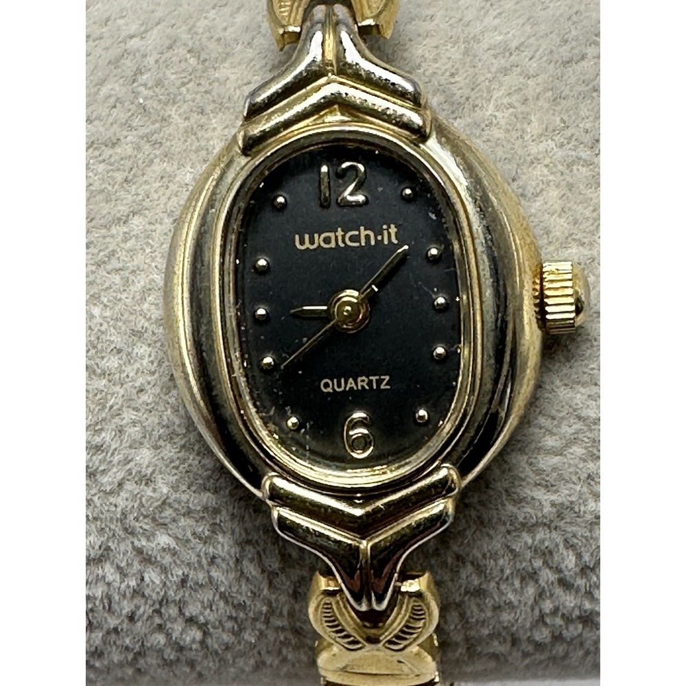 Watch-it MLN3012 New Battery Ladies Watch 18MM 5.75"‎ Stretch Band L35